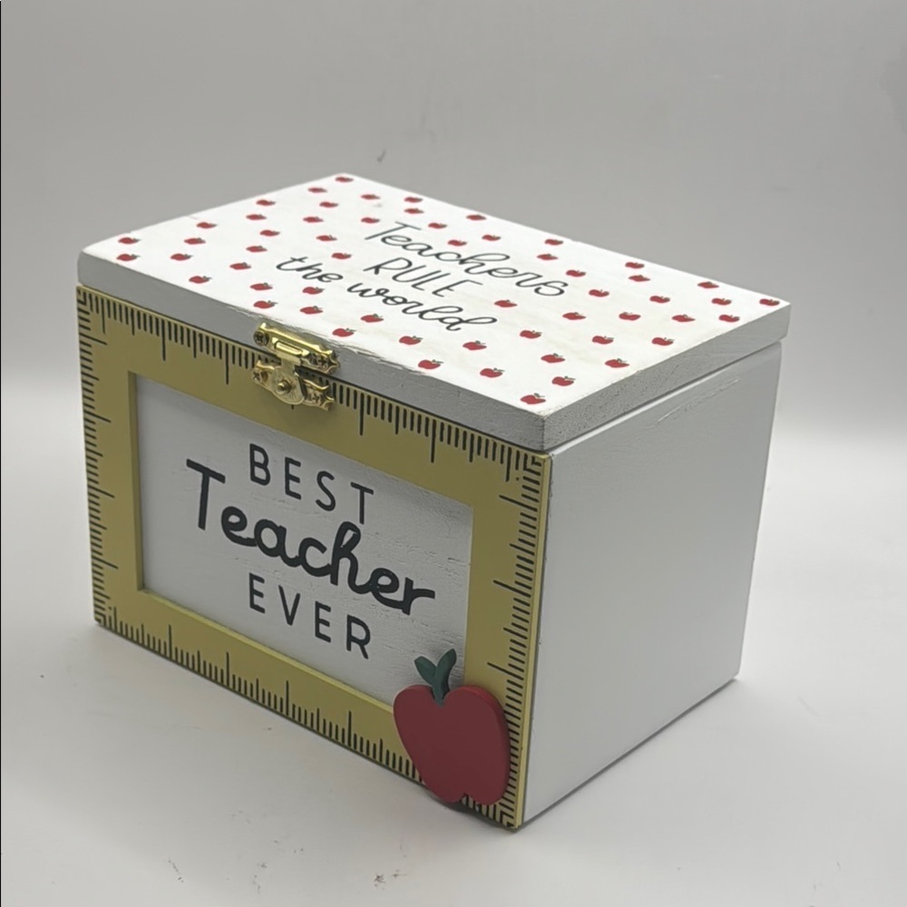 Teacher Themed Decorative Box recipe trinket box - Picture 5 of 6